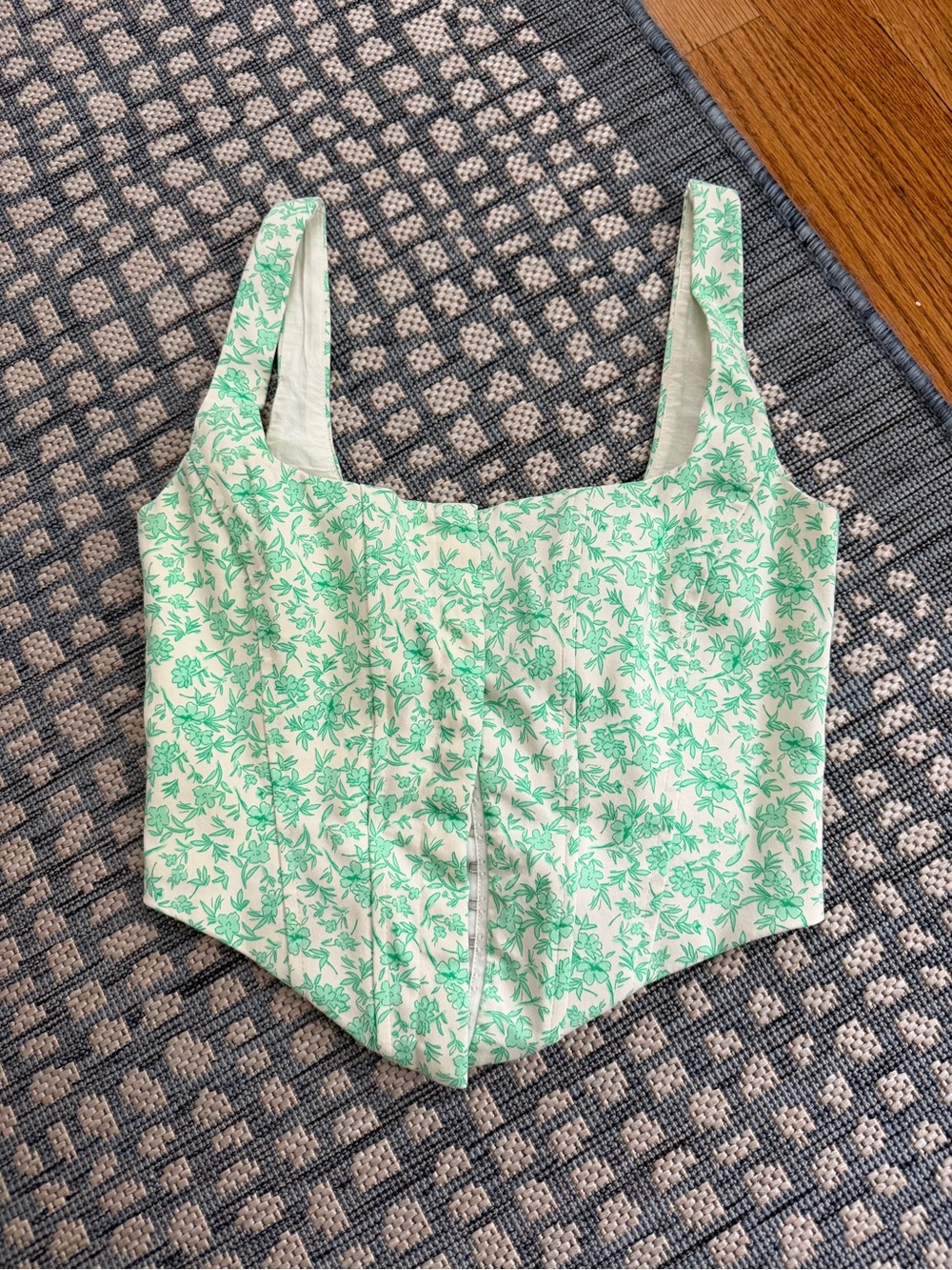 Zara Green Floral Bustier/corset